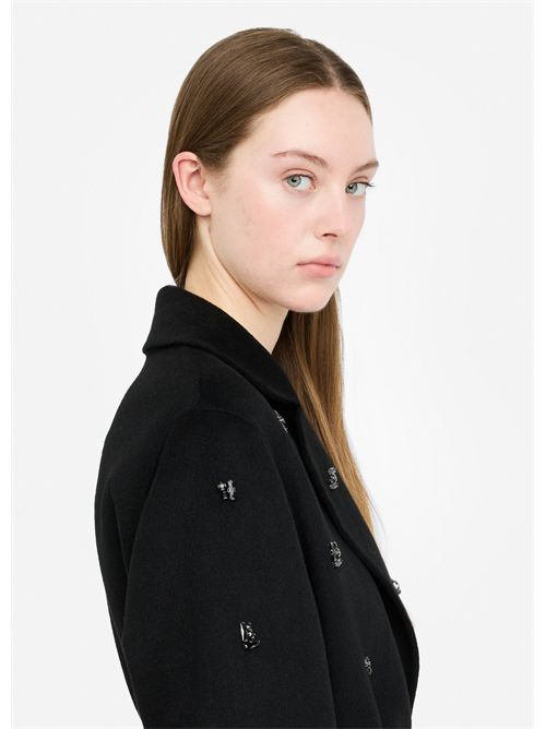 Cappotto in lana con ricami gioiello LIU JO | MF5111T4627/22222